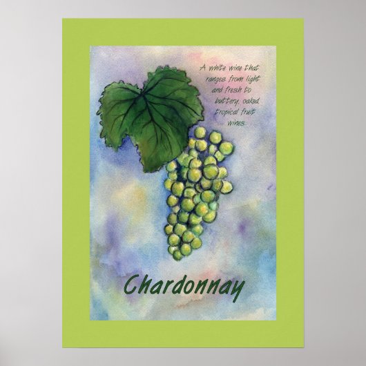 Chardonnay Wine Grapes Poster (Vorne)