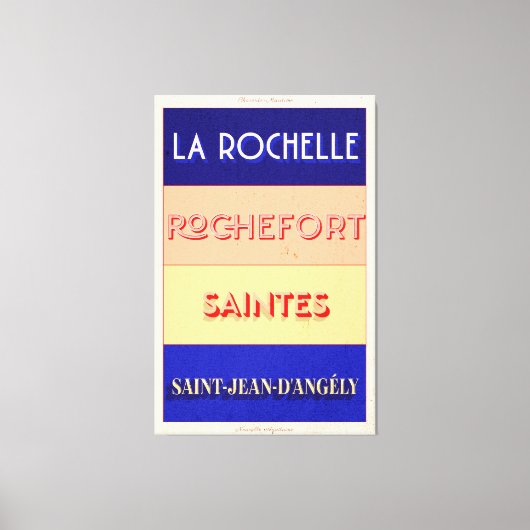 Charente Maritime Art Deco Poster Design Leinwanddruck (Vorderseite)