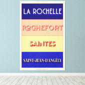 Charente Maritime Art Deco Poster Design Leinwanddruck (Insitu (Holzboden))