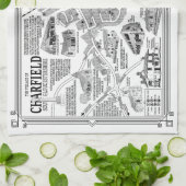 Charfield Village Karte Teetuch Geschirrtuch (Gefaltet)