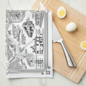 Charfield Village Karte Teetuch Geschirrtuch (Viertel Falte)