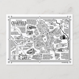 Charfield Village Map Postcard Postkarte