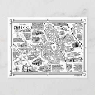 Charfield Village Map Postcard Postkarte