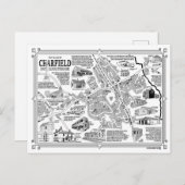 Charfield Village Map Postcard Postkarte (Vorne/Hinten)
