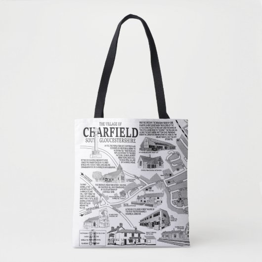 Charfield Village Map Tote Bag Tasche (Vorderseite)