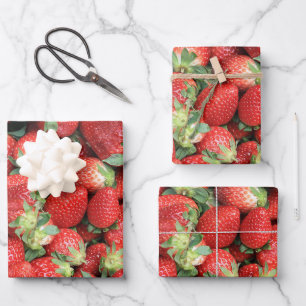 Charge der Roten Juicy Erdbeeren Geschenkpapier Set