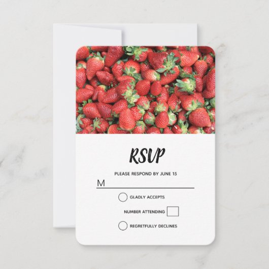 Charge der Roten Juicy Erdbeeren RSVP Karte (Vorderseite)