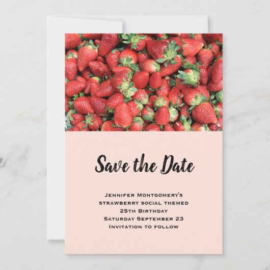Charge der Roten Juicy Erdbeeren Save The Date (Vorderseite)