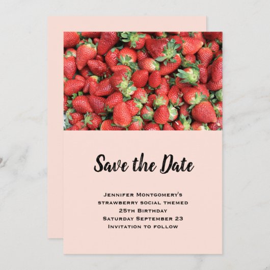 Charge der Roten Juicy Erdbeeren Save The Date (Vorne/Hinten)