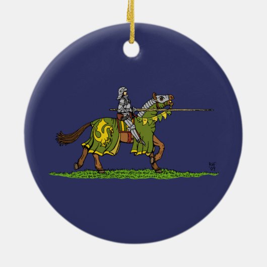 Charge Mittelalterlicher Ritter Keramikornament (Hinten)