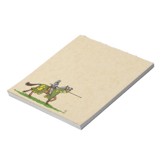 Charge Mittelalterlicher Ritter Notizblock (Rotiert)