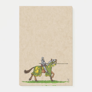 Charge Mittelalterlicher Ritter Post-it Klebezettel