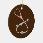 Charge Nurse Stethoscope Nursing Keramik Ornament (Rechts)