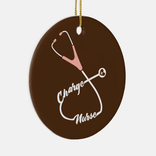 Charge Nurse Stethoscope Nursing Keramik Ornament (Rechts)