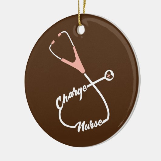 Charge Nurse Stethoscope Nursing Keramik Ornament (Links)