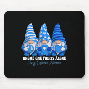 Charge Syndrome Awareness Month Blue Ribbon Gnomie Mousepad