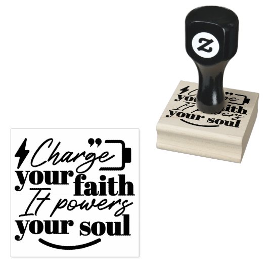 Charge Your Faith – Christian Inspirational Quote Gummistempel (Stempel)
