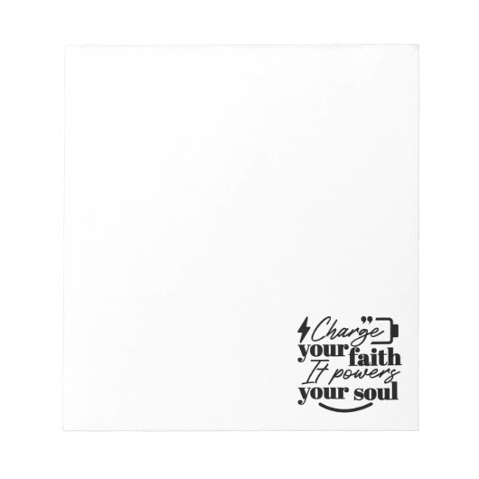 Charge Your Faith – Christian Inspirational Quote Notizblock (Vorderseite)