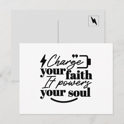 Charge Your Faith – Christian Inspirational Quote Postkarte (Vorne/Hinten)