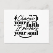 Charge Your Faith – Christian Inspirational Quote Postkarte (Vorderseite)