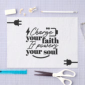 Charge Your Faith – Christian Inspirational Quote  Seidenpapier (Handwerk)