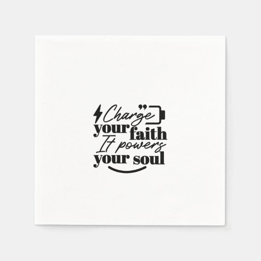 Charge Your Faith – Christian Inspirational Quote Serviette (Vorderseite)