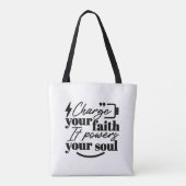 Charge Your Faith – Christian Inspirational Quote Tasche (Rückseite)