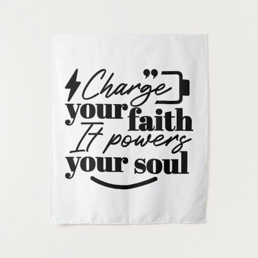 Charge Your Faith – Christian Inspirational Quote  Wandteppich (Vorderseite)