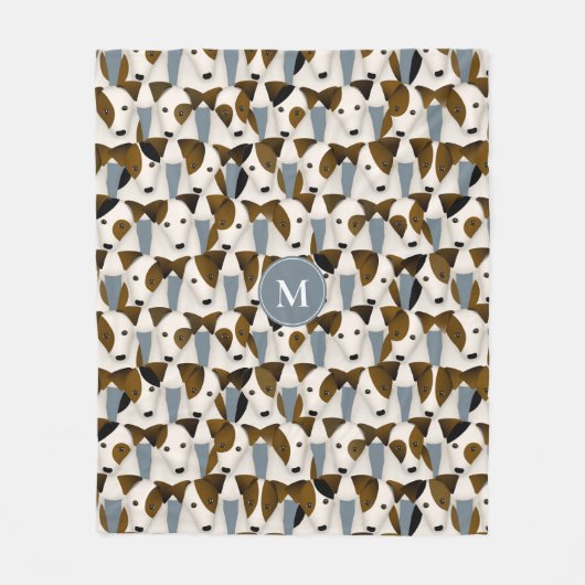 Chargen of Parson Jack Russell Terriers Pattern Fleecedecke (Vorderseite)