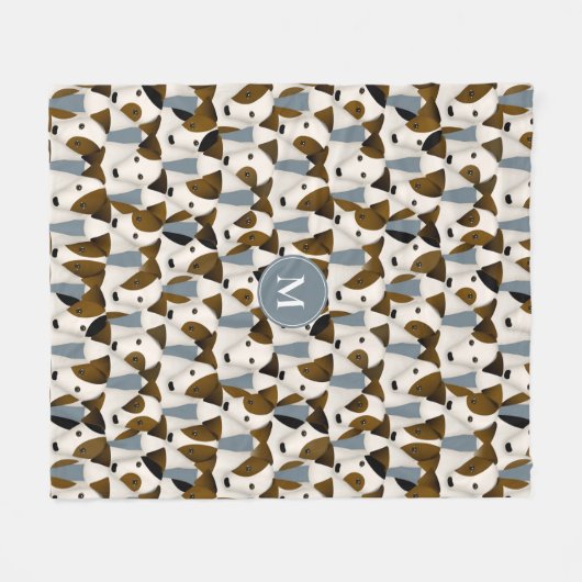Chargen of Parson Jack Russell Terriers Pattern Fleecedecke (Vorderseite (Horizontal))