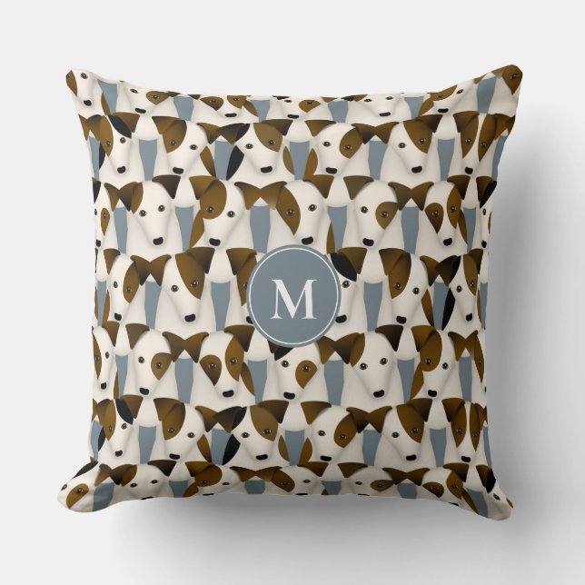 Chargen of Parson Jack Russell Terriers Pattern Kissen (Vorderseite)