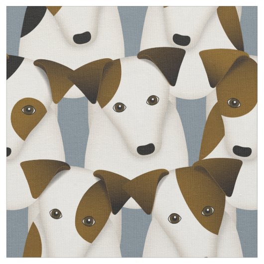 Chargen of Parson Jack Russell Terriers Pattern Stoff (Nahaufnahme)