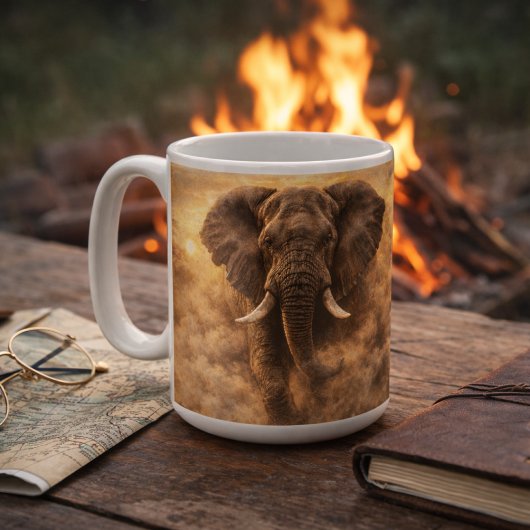 Charging Elephant | African Wildlife Power Art Kaffeetasse