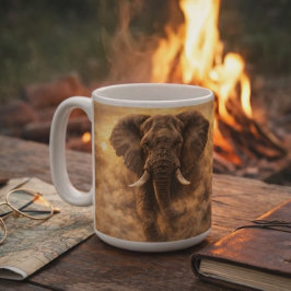 Charging Elephant | African Wildlife Power Art Kaffeetasse