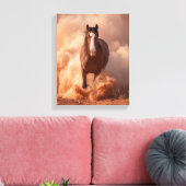 Charging Horse Dust Storm Sunset Art Leinwanddruck (Insitu (Wohnzimmer))