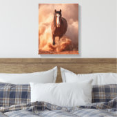Charging Horse Dust Storm Sunset Art Leinwanddruck (Insitu (Schlafzimmer))