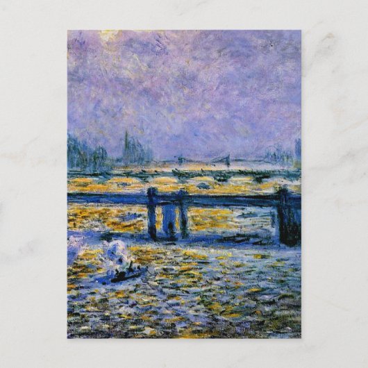 Charing Cross Bridge, Reflektion über die Themse Postkarte (Vorderseite)