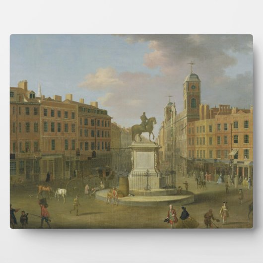 Charing Cross, mit der Statue von König Charles I. Fotoplatte (Vorderseite)