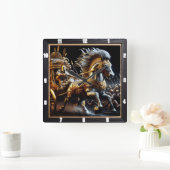 Chariot Obsidian: Stahlblitz Quadratische Wanduhr (Zuhause)