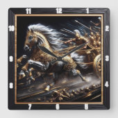 Chariot of the Gale: Silver Spear Quadratische Wanduhr (Vorderseite)