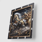 Chariot of the Gale: Silver Spear Quadratische Wanduhr (Winkel)