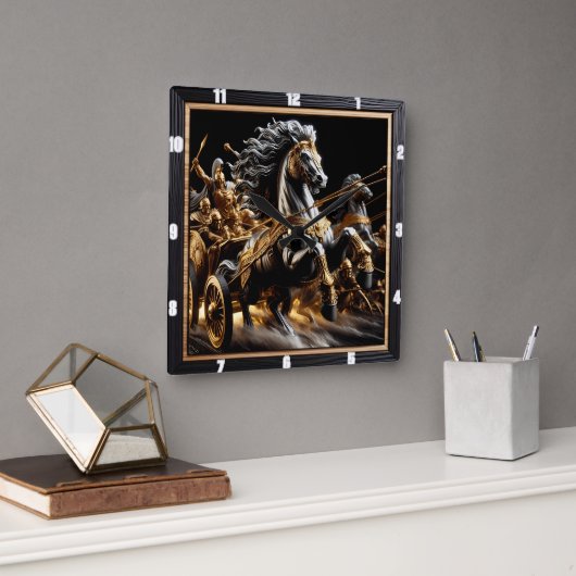 Chariot of the Void: Eisernes Herz Quadratische Wanduhr (Büro)