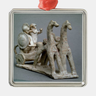 Chariot und Pferde, vom Grab von Prinzessin Nefe Silbernes Ornament