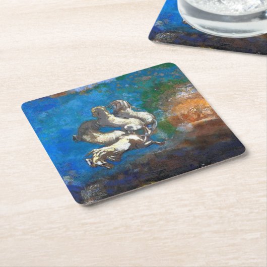 Chariot von Apollo, Redon Rechteckiger Pappuntersetzer (angewinkelt)