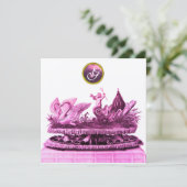 CHARIOT VON SCHWANKEN MIT KUPFKAK GOLD BEACH WEDD EINLADUNG (Stehend Vorderseite)