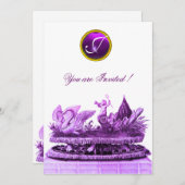 CHARIOT VON SCHWANKEN UND KUPKAK LILA STRANDWAND EINLADUNG (Vorne/Hinten)