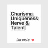 Charisma Einzigartigkeit Nerve Talent Aufkleber (Blatt)