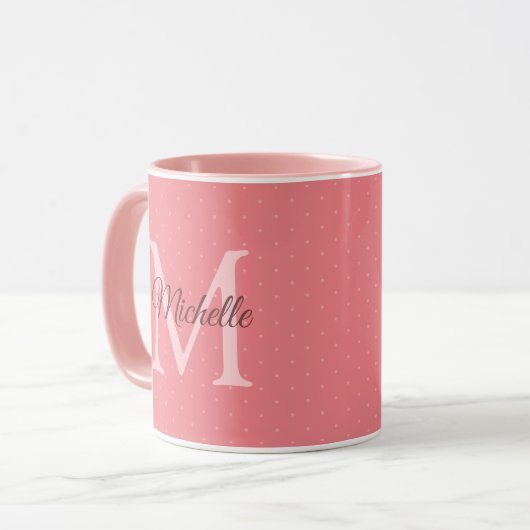 Charisma Red Custom Initial Monogram Your Name Tasse (Vorderseite Links)
