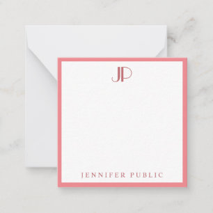 Charisma Red Modern Template Initial Monogram Mitteilungskarte