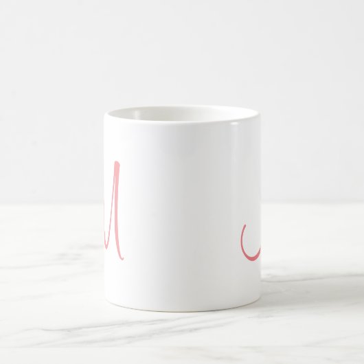 Charisma Red White Modern Elegant Initial Monogram Kaffeetasse (Mittel)